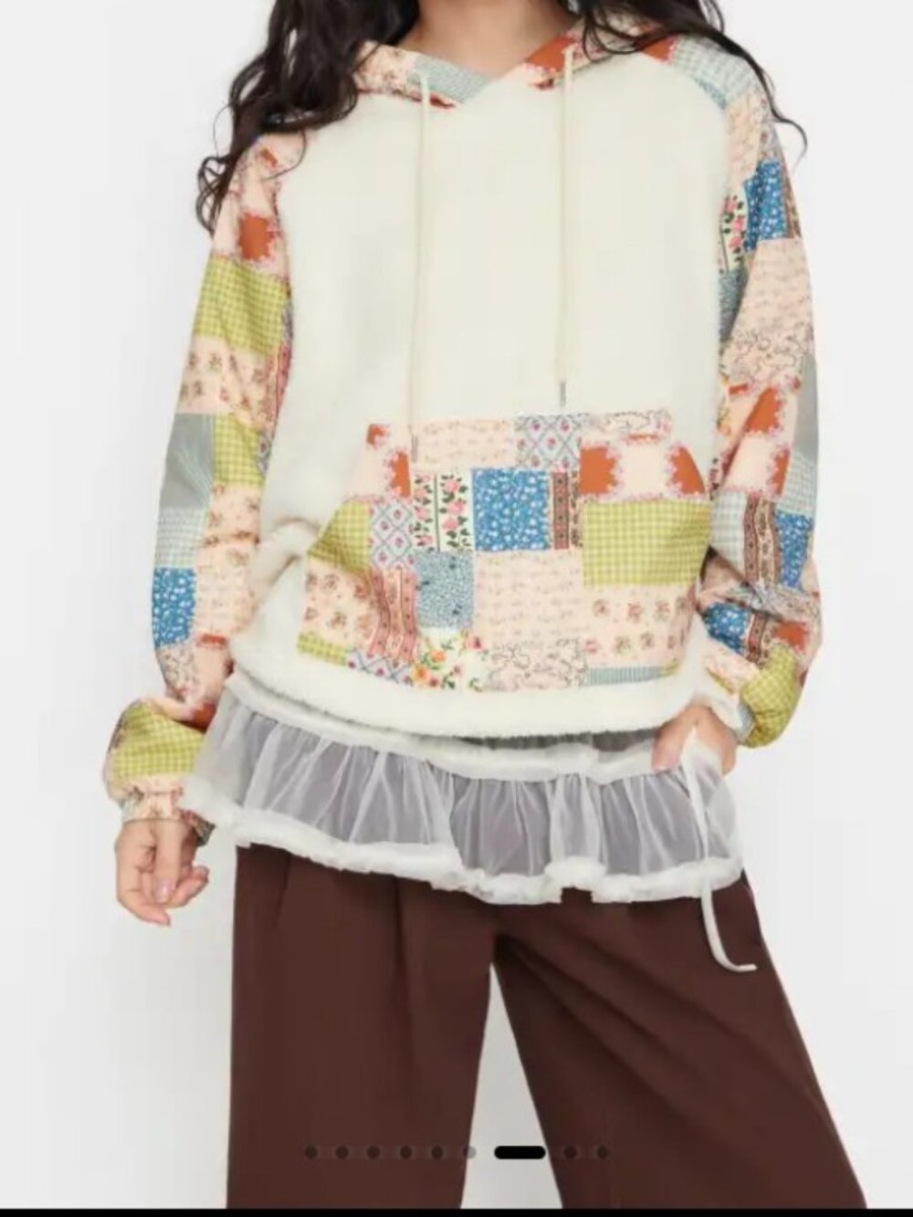 Size xs Cider -fleece geometric and disty floral - Picture 2 of 9